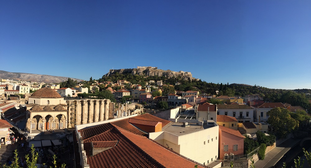 Visiter Athènes : vue de l'Acropole depuis Monastiraki 3 jours à Athènes