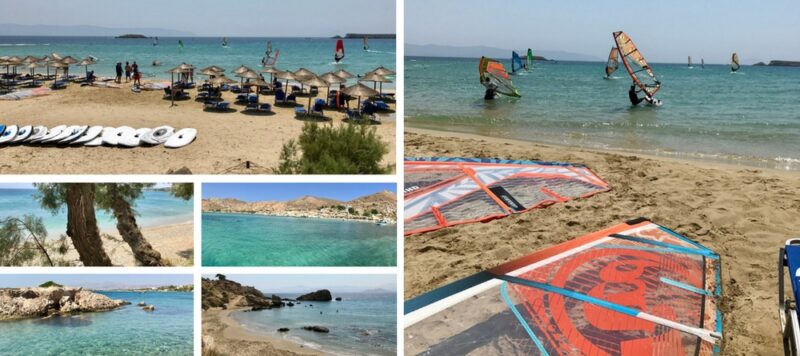 Les plages de l'île grecque de Paros : New Golden Beach, Drios, Kolymbithres, Santa Maria et une crique près d'Ambelas