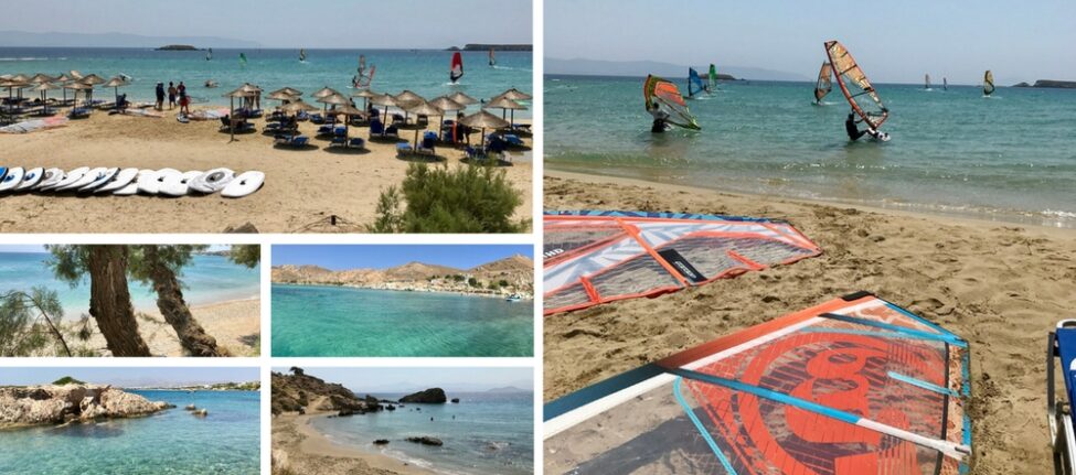 Les plages de l'île grecque de Paros : New Golden Beach, Drios, Kolymbithres, Santa Maria et une crique près d'Ambelas