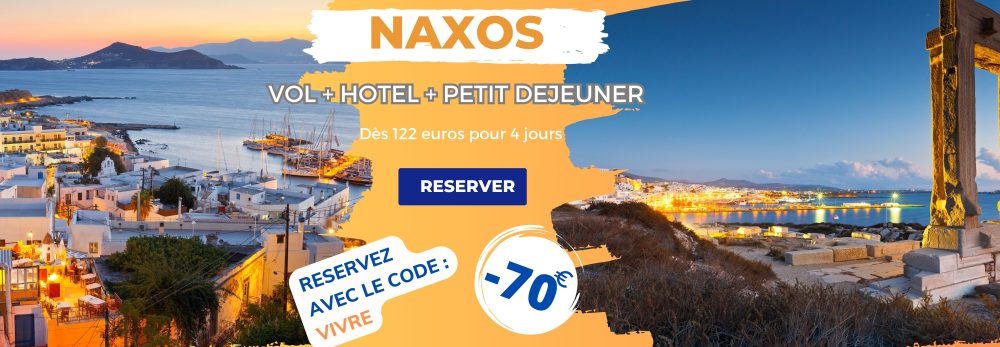 Naxos vol et hébergement