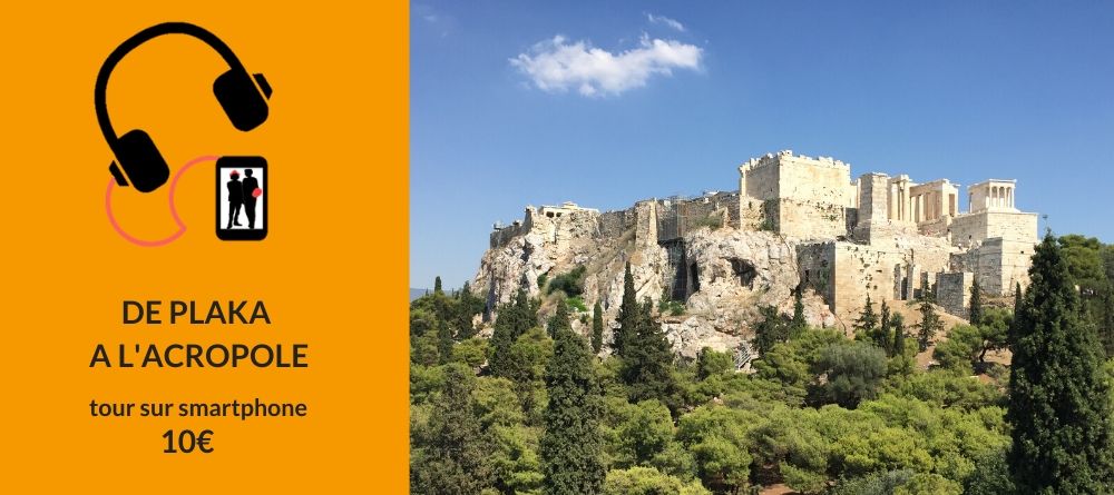 visite d'athènes sur smartphone audioguide tour de Plaka à l'Acropole