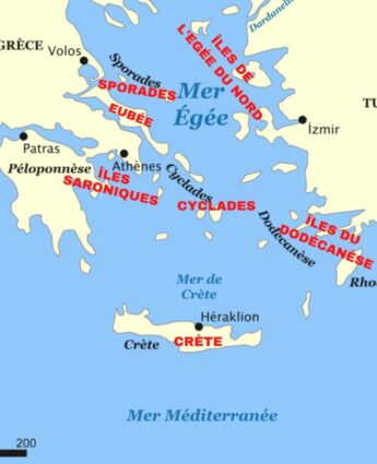 Les différentes iles grecques