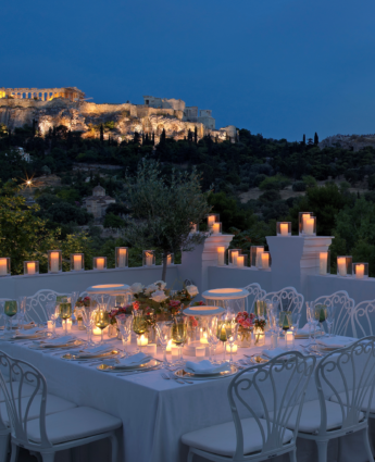 Athenes restaurant vue acropole Kuzina
