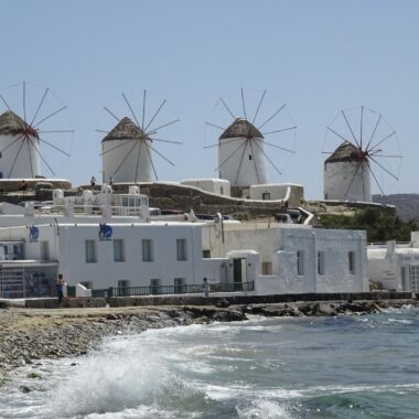 Les moulins de Mykonos, les Cyclades, Grèce