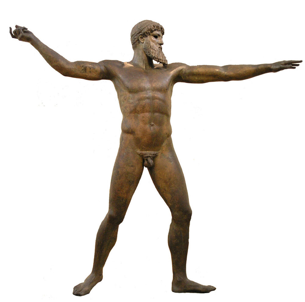 statue de Poséidon au musée national d'Archéologie d'Athènes