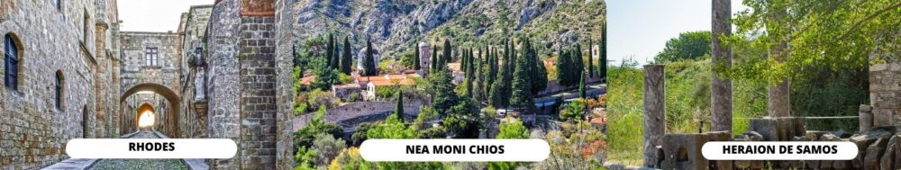 Rhodes-Chios-Samos, sites classés à Unesco