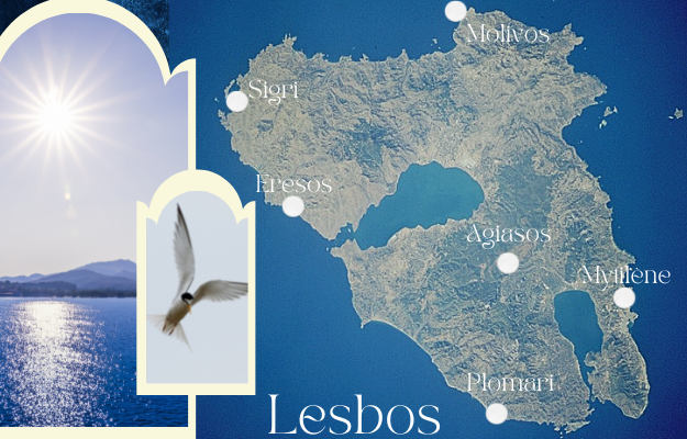 carte de Lesbos villes