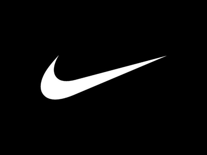 Logo Nike blanc sur fond noir