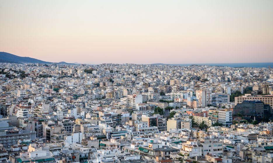 Vue sur Athènes depuis un point en hauteur