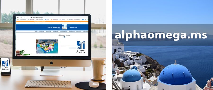web matrice Alpha Omega, site en ligne de produits grecs