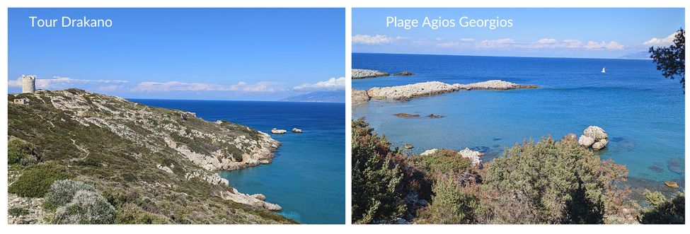 Balade vers la tour Drakano, la chapelle et la plage Agios Georgios à Ikaria