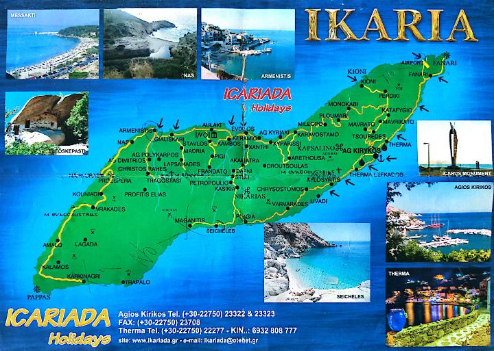 carte routière touristique Ikaria