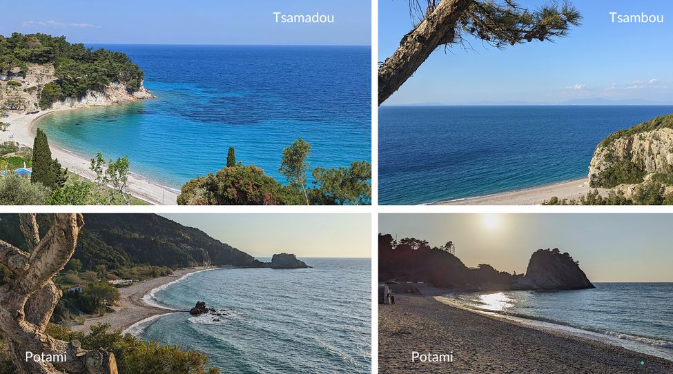 belles plages de Samos, Tsamadou, Tsambou et Potami beach