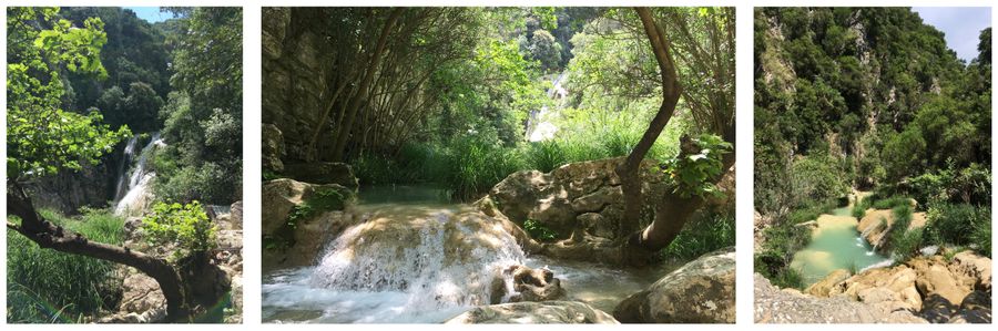 Les cascades de Polylimnio, un site hors des sentiers battus dans le Péoloponnèse en Grèce : de l'eau verte-turquoise en pleine nature