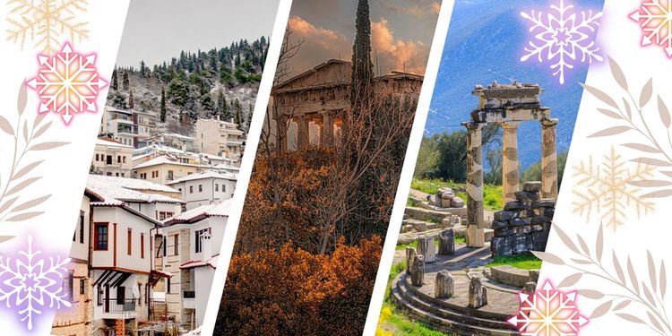 villages de montagne et temples antiques en Grèce