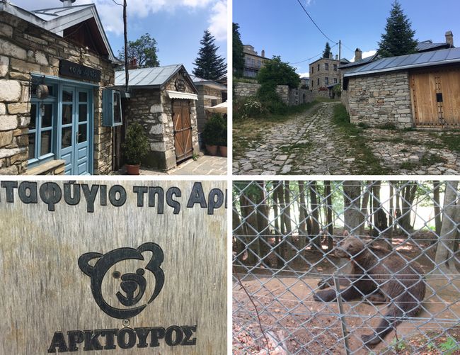 Village de Nymphaio et Ours à Arctouros en Macédoine, Grèce du Nord