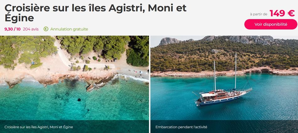 Excursion Civitatis sur les îles d'Agistri, Moni et Egine en Grèce