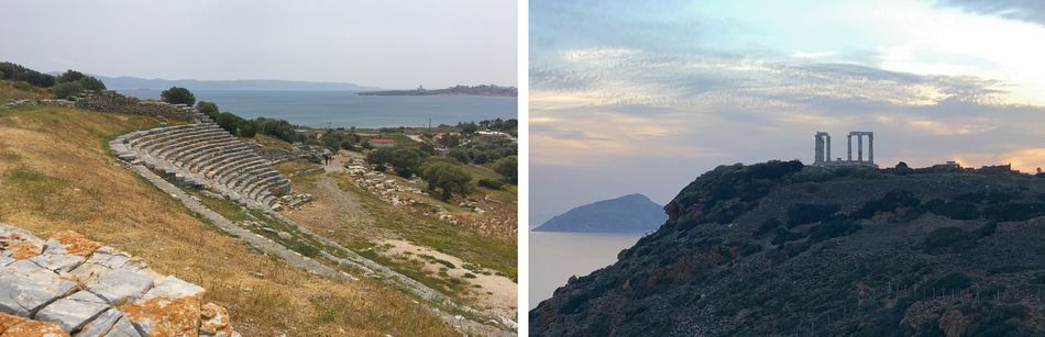 Le théâtre de Thorikos et Cap Sounion en Attique, Grèce