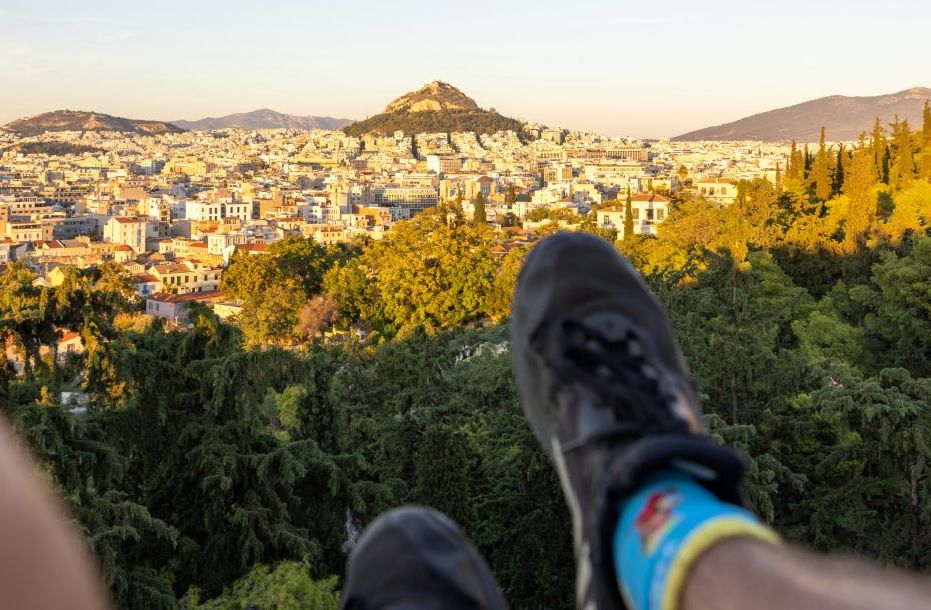 marcher et courir à Athènes