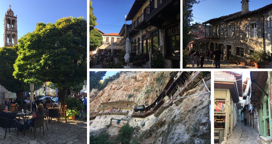 Village de pierre Stemnitsa, Dimitsana et le monastère Prodromou, en automne. Péloponnèse, Grèce